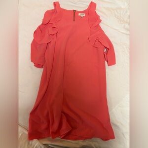 Cold shoulder pink party dress